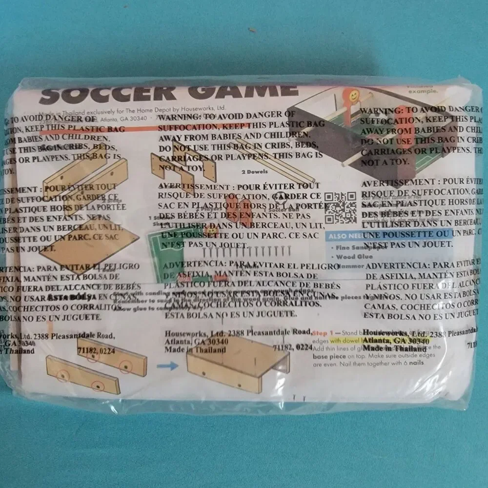 Home Depot Kid's DIY Workshop Kit Wooden Soccer Game Kit w/ Pin July 2024